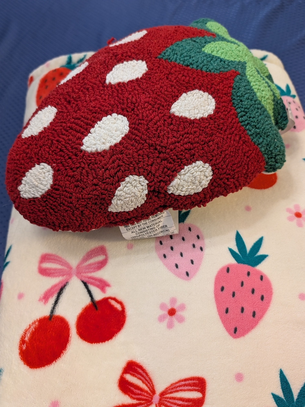 Strawberry Pillow & Large Plush Blanket